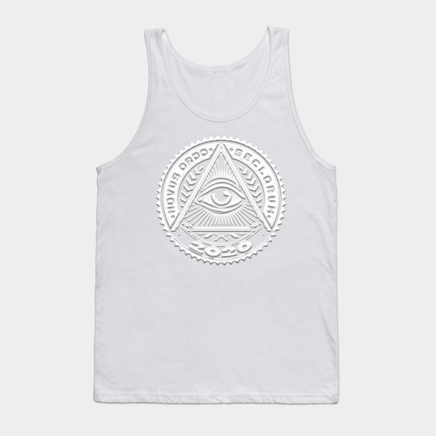 Novus Ordo Seclorum 2020 Seal with Pyramid and All Seeing Eye, NWO New World Order Tank Top by hclara23